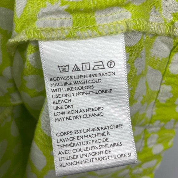 Urban Outfitters Lime Green Floral Fruit Novelty Print Button Up Mini Dress - Picture 4 of 7